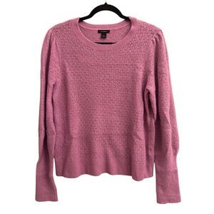 Halogen puff sleeves eyelet sweater size 1 lavender